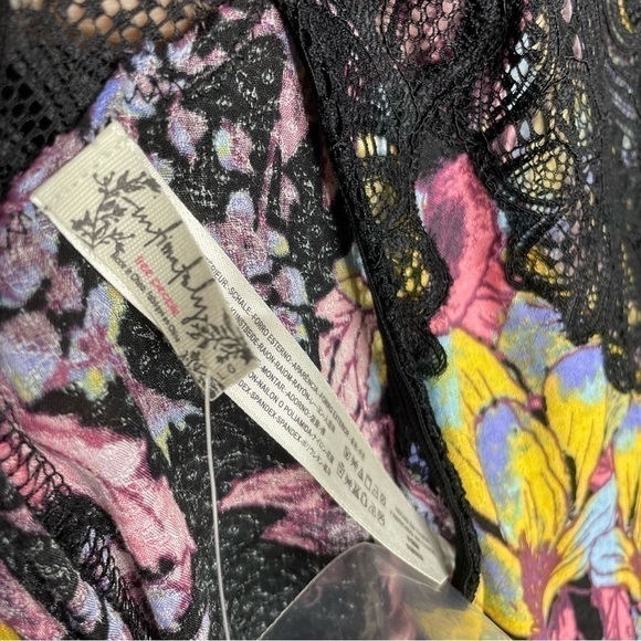 NWT Free People Intimately Onyx Combo Dress, Lightweight With Lace Detail - Picture 8 of 10